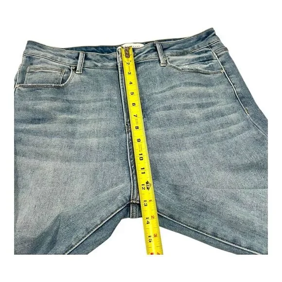 NWT Risen Women's Jeans Sz 15/32 High Rise Wide Leg Crop Light‎ Wash Blue Denim - Picture 6 of 14